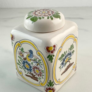 Hand Painted Polychrome Small Workum box with lid, trinket 画像 4