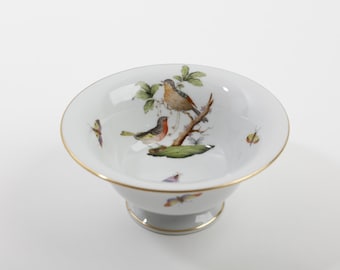 Herend Rothschild Bird Footed Bowl, HandPainted Porcelain Made in Hungary