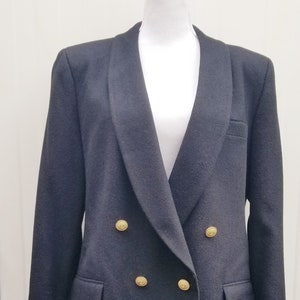 Vintage Studio121 Camel Hair Black Jacket Womens Size 14 Reg Double Breasted Blazer by Pietrafesa