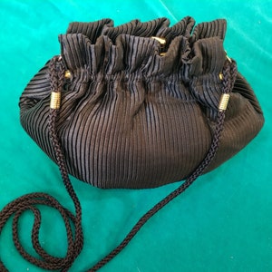 60s Women's Handbag by La Regale Hong Kong Vintage Fully Beaded Black Satin Clutch Purse VFG