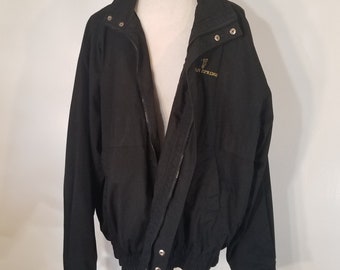 Vintage Golf Jacket Zip Snap Front Sport Rain Proof Heavy Windbreaker by California Outerwear Indian Springs Country Club Logo