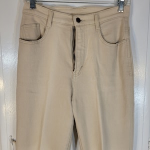 90s Jordache Womens Size 6 Beige Eggshell Jeans Pant Cotton Tapered Leg Waist 28/31