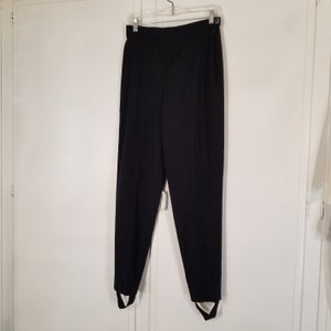 Escada Laurel Wool Stirrup Pant Iconic High Waist Size 38/US 6 Black Trousers Vintage 80s Made in Germany