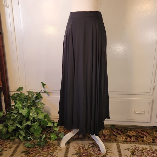 Oleg Cassini Silk Black Skirt Womens Size Medium Lined Formal Skirts