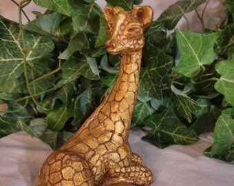 Vintage Giraffe Figurine, Signed Bryan Giraffe 7" Tall Sweet Baby Giraffe  Safari Animal African Animal Décor