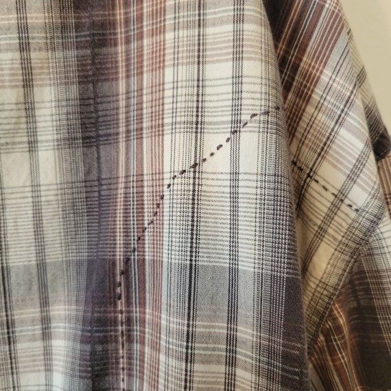 90s BKE Cotton Long Sleeve Plaid Pearl Snap Shirt… - image 9