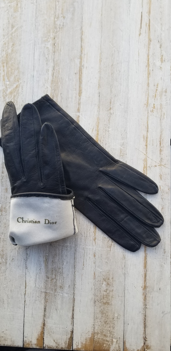 Christian Dior Leather Gloves Size 6 Small, Vintag