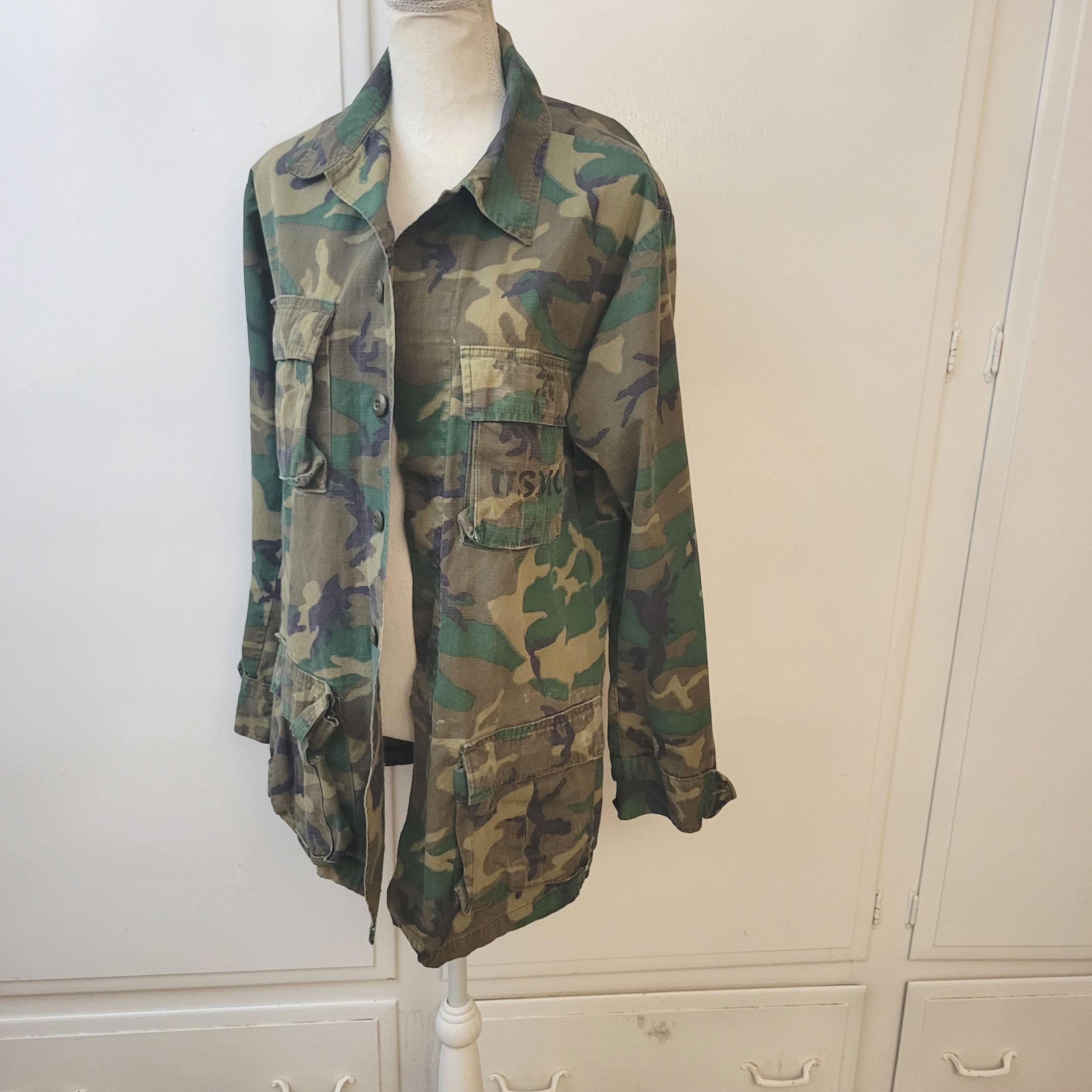 Vintage 1978 USMC Jacket / Adult Small-long/ Woodland Camo Hot