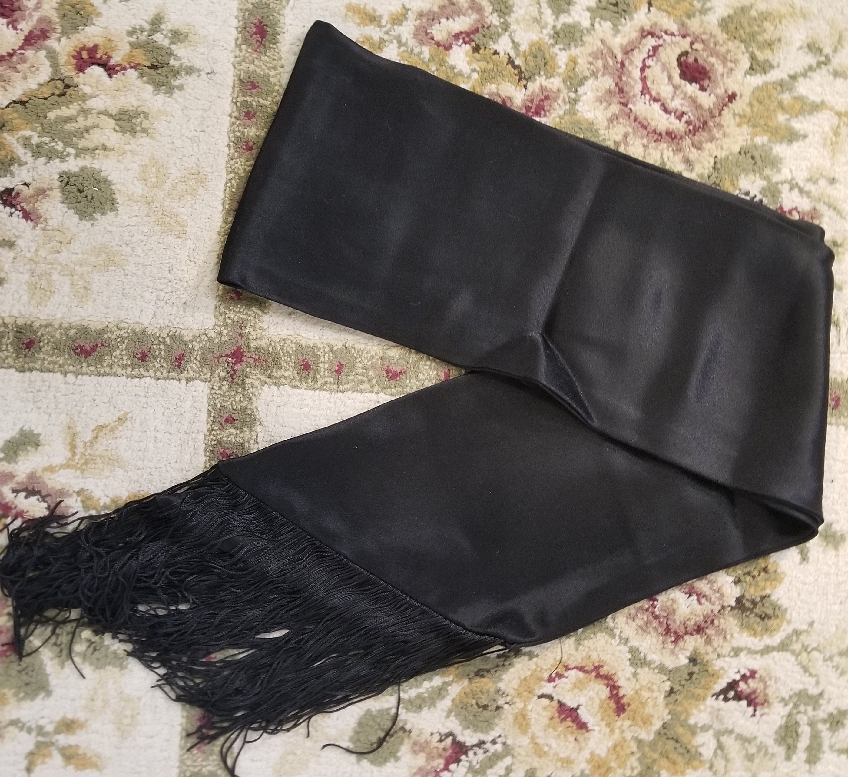 Black Satin Silk Formal Designer Scarf 68 Inches Tuxedo Long | Etsy