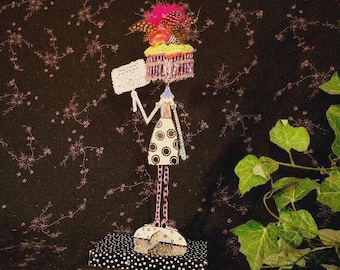 Hand-Painted Metal Sculpture: "Blessed Are The Weird People" Art
