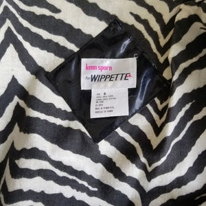 Vintage 70s Kenn Sporn Wippette Black Vinyl Snakeskin Rain Coat NWOT Trench Zebra Lining