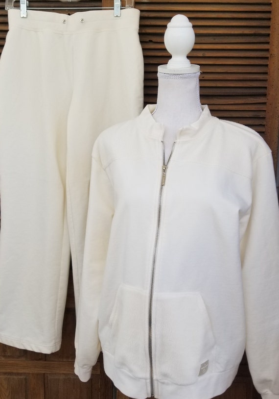 Luxury New York Laundry Lounge Wear White Comfy Casual Jacket