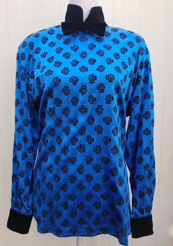 Escada Margaretha Ley Vintage Flocked Velvet Silk