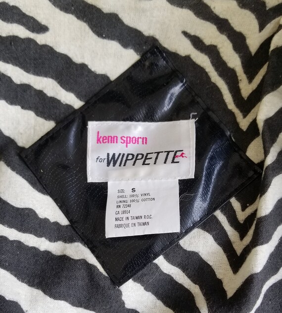 Vintage 70s Kenn Sporn Wippette Black Vinyl Snakeskin Rain Coat