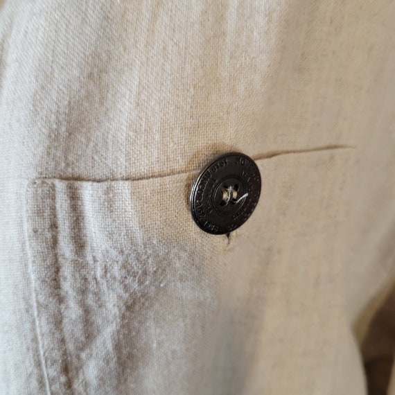 90s MZM Studio Linen Blazer Drop Waist with Belt … - image 6