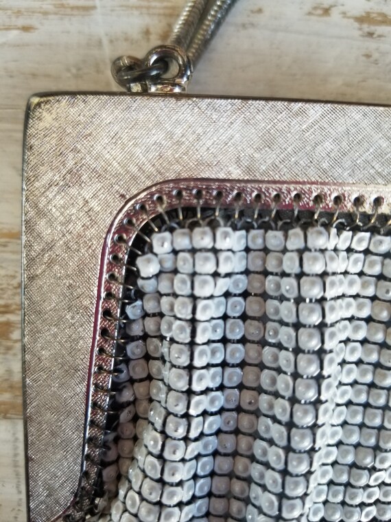 50s Vintage Oroton Classic Silver Mesh Purse Bag … - image 7