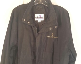 Vintage Golf Jacket Zip Snap Front Sport Rain Proof Heavy