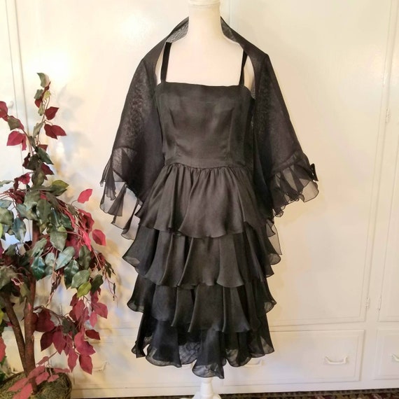 60s Oscar de la Renta Size 10 Cocktail Dress Blac… - image 3