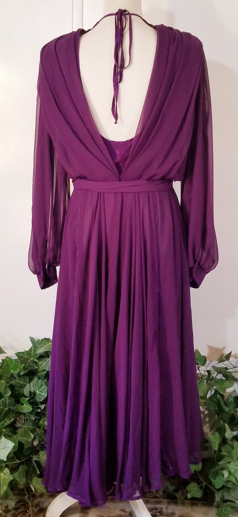 Wayne Clark Purple Chiffon Tea-length Cocktail Dress Size 8 - Etsy