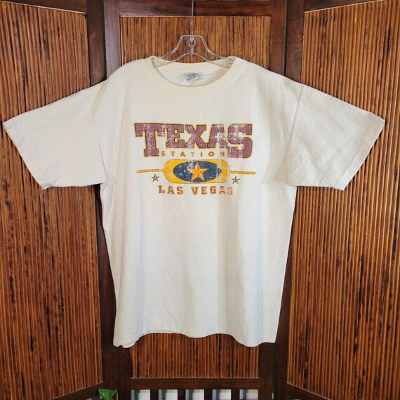 Vintage 90s Texas Las Vegas Tee Shirt Heavy Cotto… - image 8