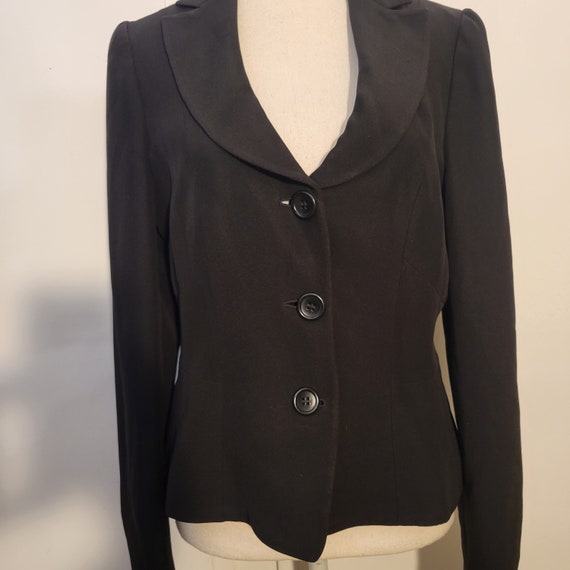 Armani Collezioni Made in Italy Black Silk Blazer… - image 5
