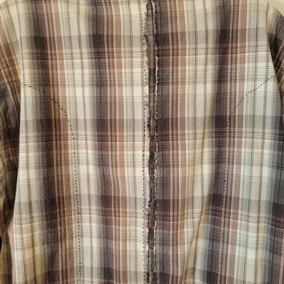 90s BKE Cotton Long Sleeve Plaid Pearl Snap Shirt… - image 8