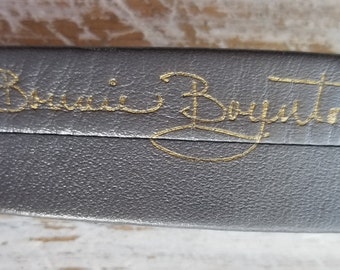 Bonnie Boynton Vtg Brutalist Belt Modernist Statement Mixed Metal Black Leather Bonnie Boynton Brutalist Belt Brass Leather Copper Silver  main image 4