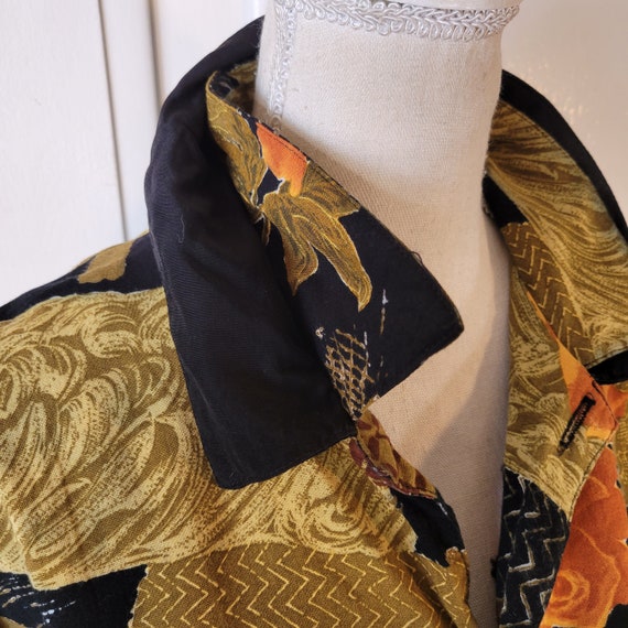 Fall Blouse Button Down Womens Large Earth Tone N… - image 5