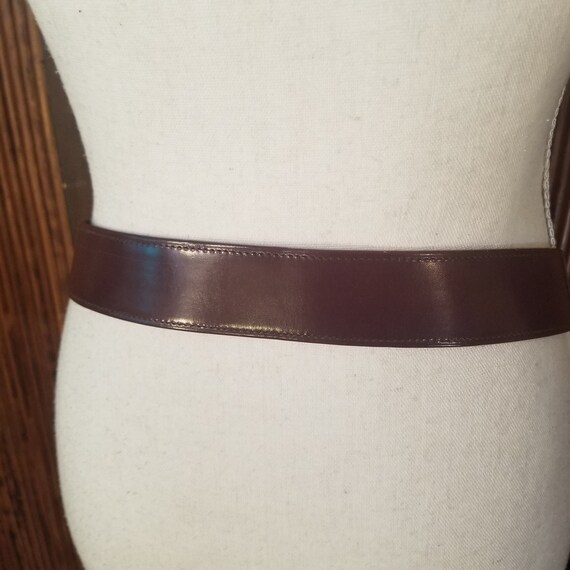 Mondi Burgundy Brown Patent Leather Belt W Germany 85/ U.S.  display picture 3