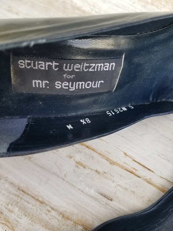 Stuart Weitzman Navy Blue Leather Pump Size 8.5 N… - image 4