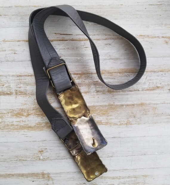 VTG Bonnie Boynton Mcm Brutalist Belt Stone Inlay Hammered Silvertone Metal Sz S Vintage 80s 90s Black & White PVC Belt Silver Tone Buckle  main image 4