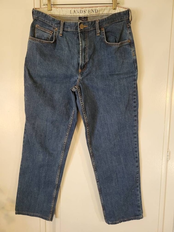 Vintage Lands End Mens 5 Pocket Denim Jeans Tradit