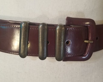 Mondi Burgundy Brown Patent Leather Belt W Germany 85/ U.S.  display picture 1