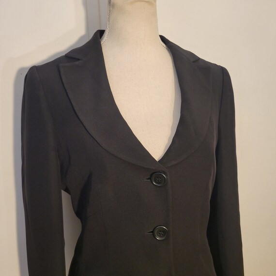 Armani Collezioni Made in Italy Black Silk Blazer… - image 4