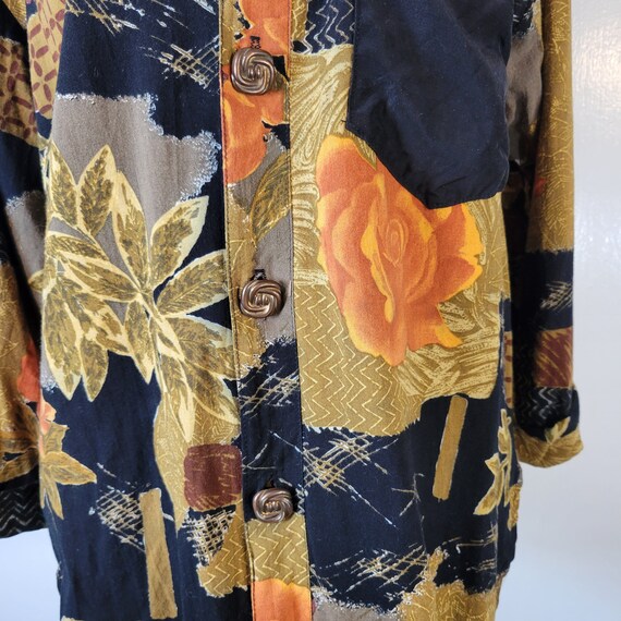 Fall Blouse Button Down Womens Large Earth Tone N… - image 6