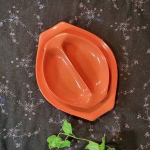 Russel Wright MCM Platter/Divided Serving Dish (2 pieces) Orange RESIDENTIAL by Northern Boston 27 excellent condition