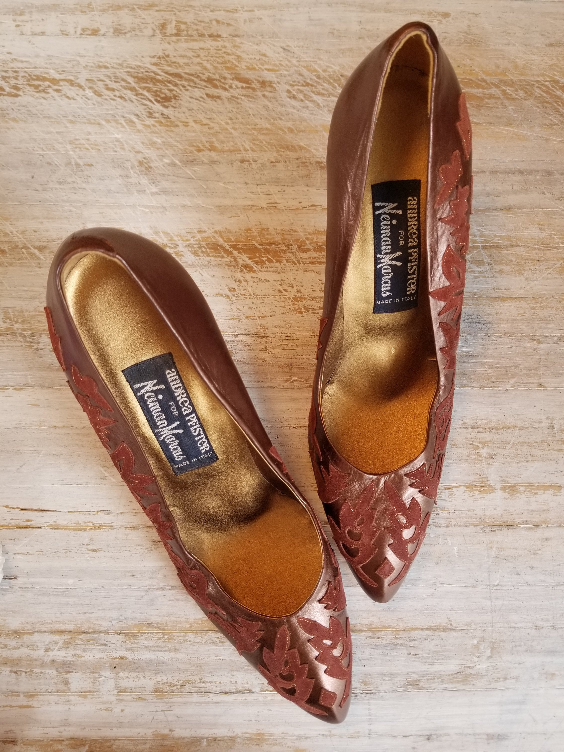 Andrea Pfister Womens Pump Heels Size 8.5B Metallic Copper  display picture 3