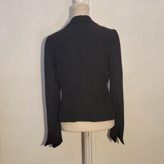 Armani Collezioni Made in Italy Black Silk Blazer… - image 2