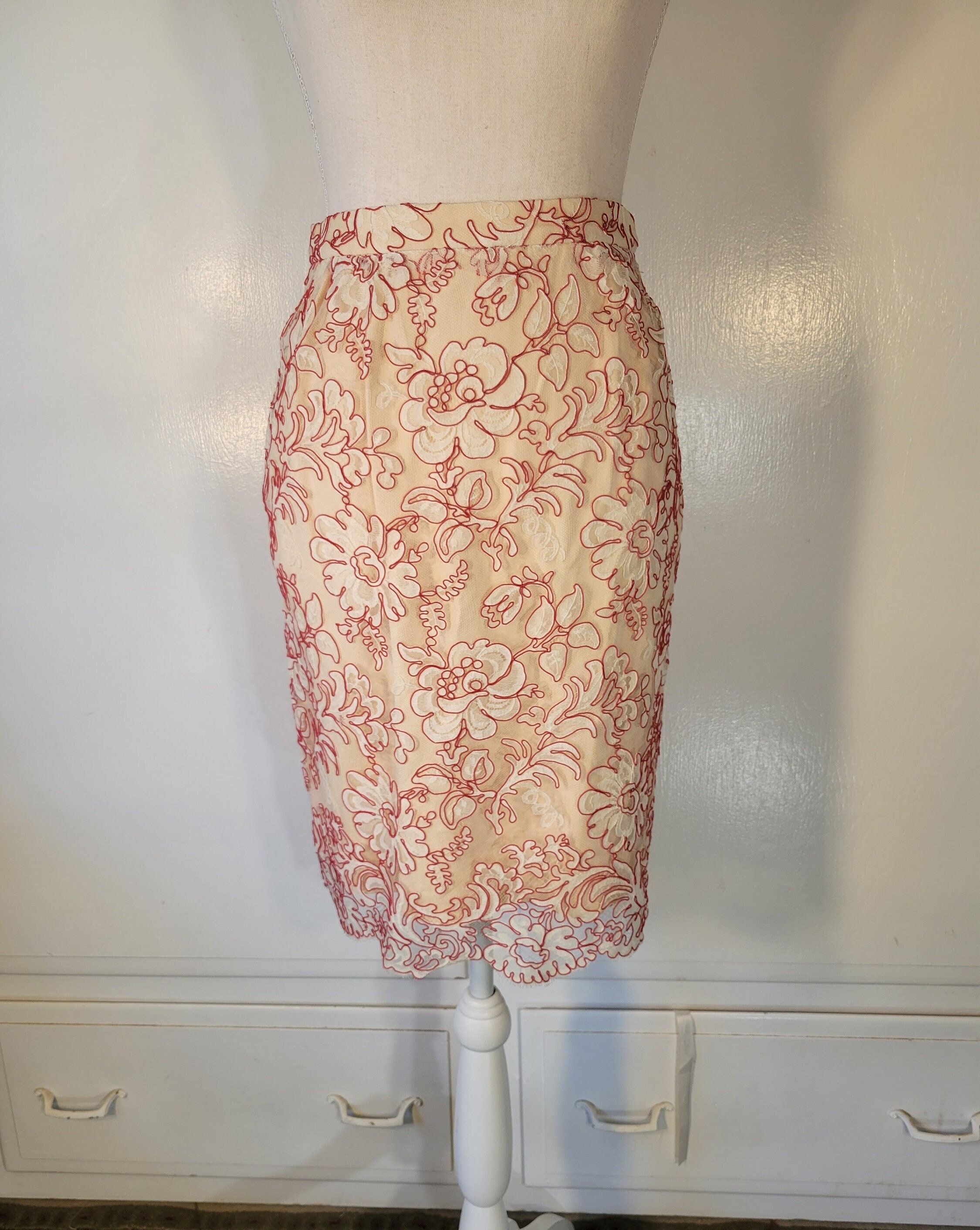Floral Overlay Skirt - Etsy