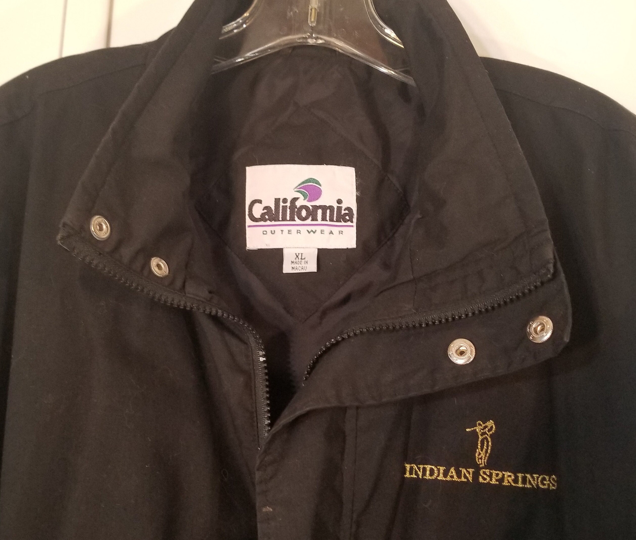 Vintage Golf Jacket Zip Snap Front Sport Rain Proof Heavy