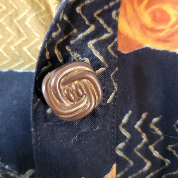 Fall Blouse Button Down Womens Large Earth Tone N… - image 4