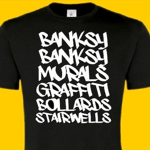 Vic & Bob tshirt T shirt TEE inspired Banksy Murals Graffiti Bollards Stairwells men&#39;s unisex ladies funny  comedy gift joke Reeves Mortimer