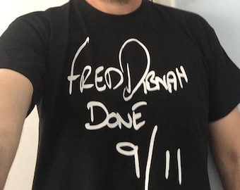 funny graphic tshirt Fred Dibnah Done 9/11 Graffiti tee T shirt gift Clem Wear rave joke silly gift present humour fun silly humour
