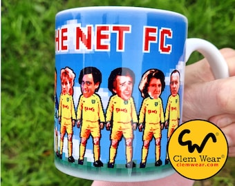 Alan Partridge Tasse, 'Back Of The Net FC', handgemachtes Comedy Geschenk