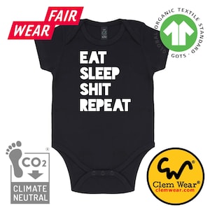 Comer Dormir Mierda Repetir algodón orgánico bebé crecer bodysuit babygrow rave dance music chaleco regalo regalo recién nacido ducha nacimiento sleepsuit romper