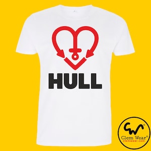 HULL tshirt T-shirt tee heart anchor love gift print present unisex men&#39;s ladies city kr fc Clem Wear organic fair trade co2 neutral