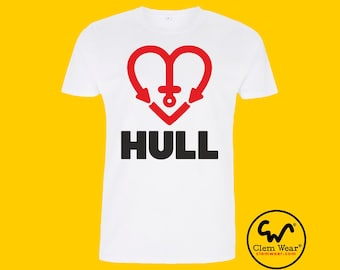 HULL Tshirt T-shirt Herz Anker Liebe Geschenk Druck Geschenk Unisex Herren Damen City kr fc Clem Wear organic fair trade co2 neutral