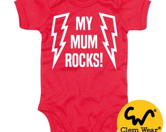 Tutina tutina body baby shower MY MUM ROCKS! cotone biologico baby