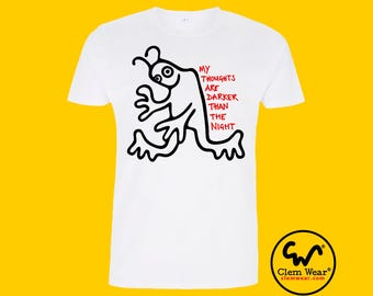 Dark Gedanken Tshirt T-shirt Alien lustig Geschenk Druck Geschenk Unisex Herren Damen Clem Wear Bio-Fair-Trade CO2 Neutral