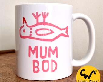 Mum Bod Becher Tasse Hull FC Rugby Geschenk Clem Wear Pongo Graffiti Untersetzer Kingston upon 11oz handgefertigt uk Geschenk Arbeit Geschenk Kaffee Tee